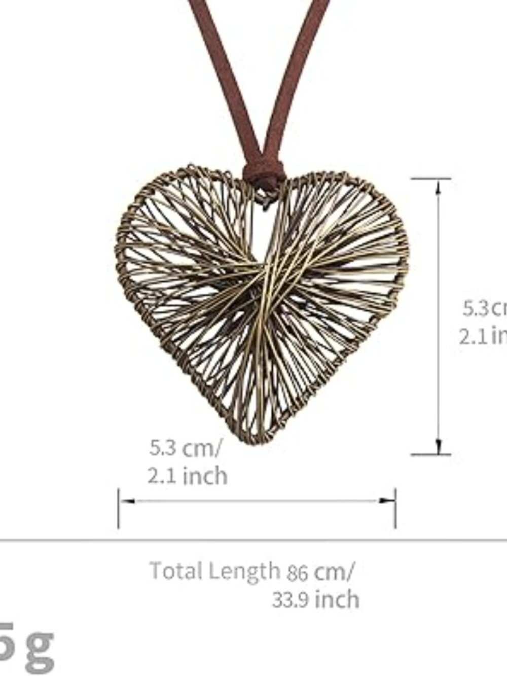 NEW Leather Cord Necklace Heart Pendant Necklace Boho Bohemian Jewelry - Picture 5 of 5
